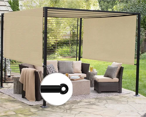 Patio Paradise Cubierta de Repuesto para Toldo de Pérgola de 3' x 4', Tela de Sombra con Ojales y Varillas con Peso, Pantalla de Sombra Solar para