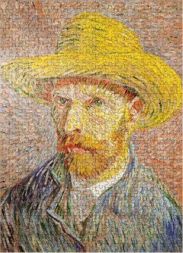 Miniatura 7 de MyPuzzle 1887 - Autorretrato con sombrero de paja por Vincent Van Gogh - Rompecabezas prémium de 1000 piezas para adultos