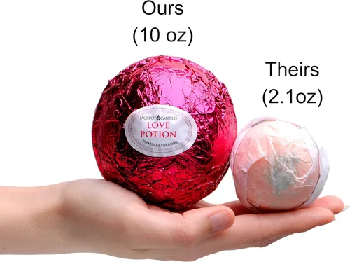 Miniatura 2 de Love Potion Bomba de baño con collar creado con cristal extra grande 10 onzas Fabricado en Estados Unidos