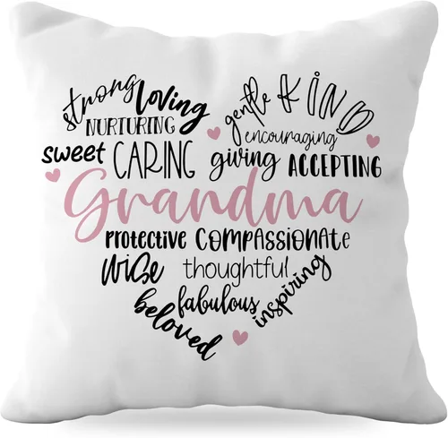 Miniatura 8 de Mimi Gifts - Fundas de almohada de 18 x 18 pulgadas, funda de almohada Mimi, abuela