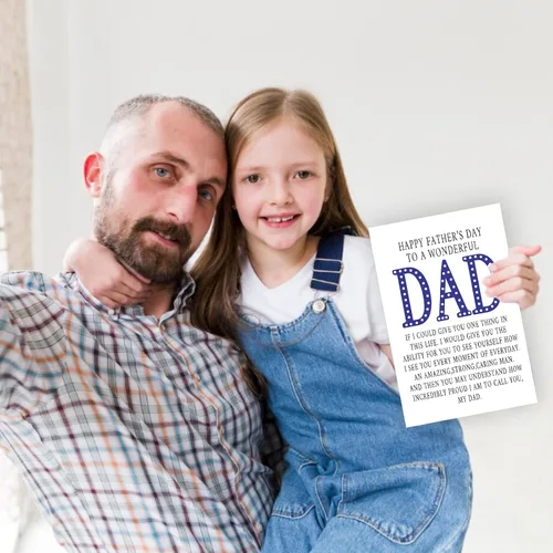 Miniatura 4 de YiKaLus Tarjeta significativa para el día del padre para papá, hijo, hija a papá, el mejor regalo