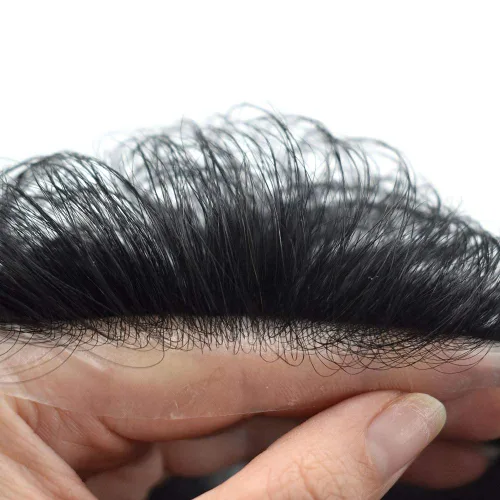 Miniatura 3 de Toupee Hair for Men Hair Piece 0.002 in Ultra Thin Skin Mens Toupee Sistema de reemplazo de cabello humano para hombres, prótesis capilar