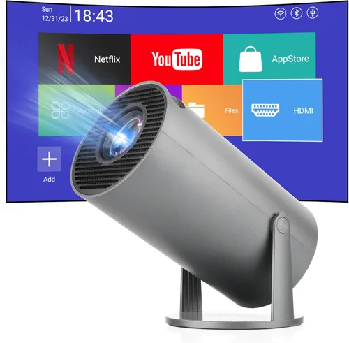 Miniatura 2 de Mini proyector portátil HY300 PRO+ actualizado 2025, proyector inteligente con Android 11.0, 200 lúmenes ANSI, enfoque corto, WiFi 6 + BT5.0
