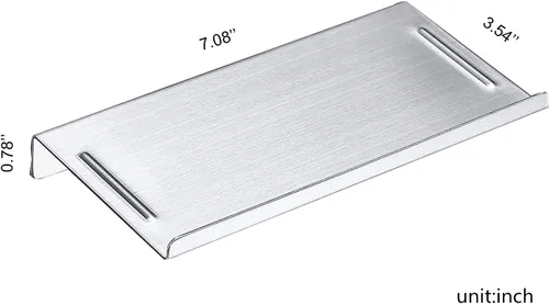 Miniatura 2 de Aothpher Estante de acero al carbono montado en la pared para el teléfono del inodoro, estilo antideslizante y acabado cepillado plateado