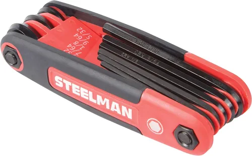 Miniatura 3 de Steelman Llave hexagonal plegable portátil multiherramienta estándar (SAE), el juego incluye 5/64, 3/32, 7/64, 1/8, 9/64, 5/32, 3/16, 7/32, 1/4