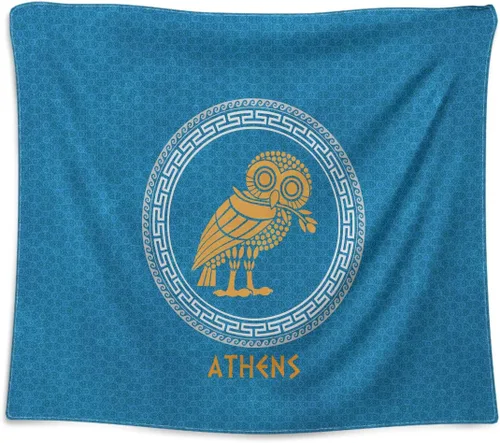 Miniatura 8 de Tapiz con emblema de la ciudad griega antigua, bandera de Polis griega, póster para colgar en la pared, 39.4 x 49.2 in, decoración de pared