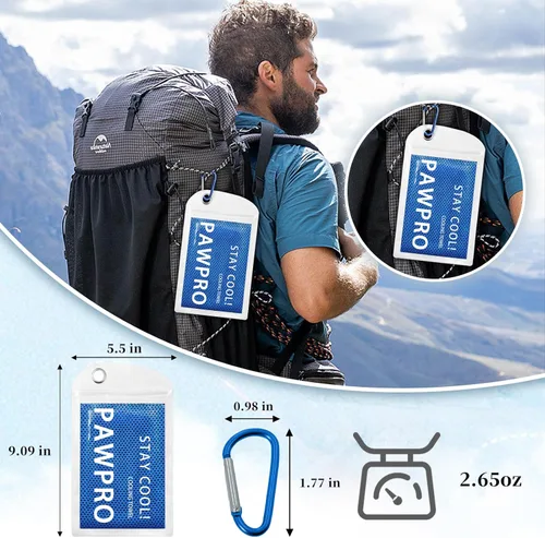 Miniatura 6 de PAWPRO Paquete de 4 toallas refrescantes para cuello y cara (40 x 12 pulgadas), toalla de enfriamiento suave y transpirable con bolsa impermeable