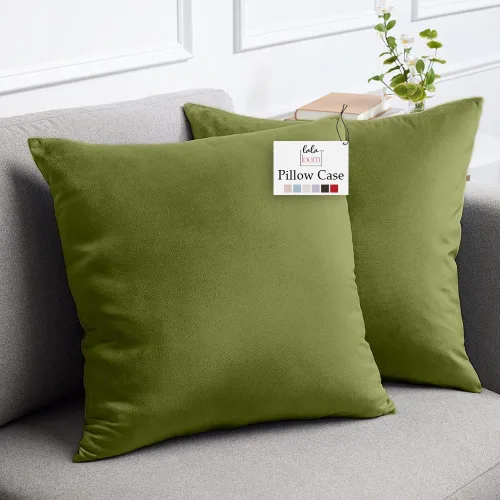 Miniatura 25 de lalaLOOM Juego de 2 fundas de almohada lujosas de terciopelo sedoso, 18 x 18 pulgadas, fundas de almohada decorativas más suaves, cremallera oculta