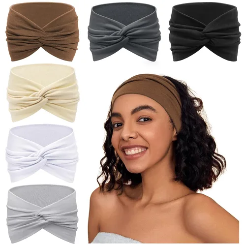 Miniatura 22 de Awumbuk Diademas anchas para mujeres anudadas antideslizantes bandas para la cabeza suaves diadema turbante accesorios para el cabello boho africano