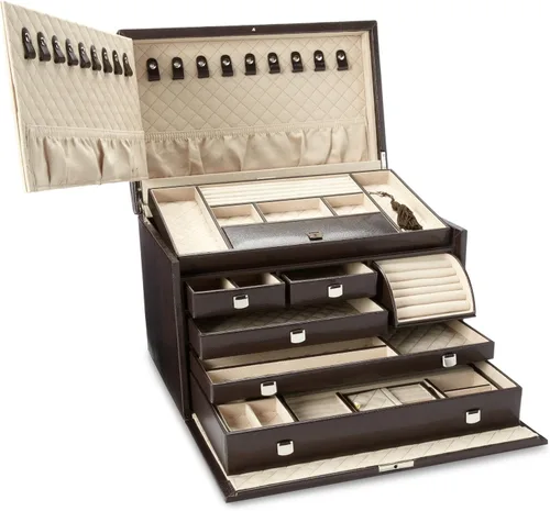 Miniatura 3 de WOLF 315006 London - Joyero grande, color cacao, Cocoa