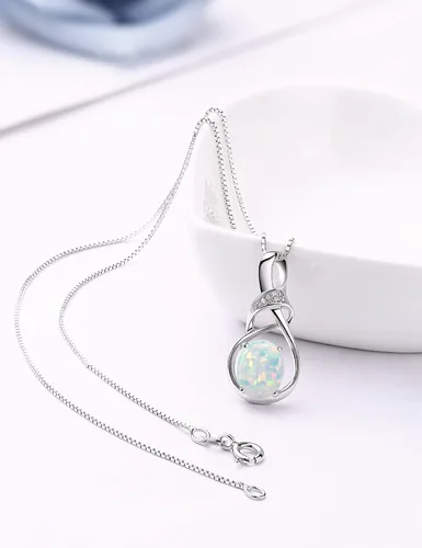 Miniatura 5 de HXZZ Joyería fina con piedra natal para mujer, piedras preciosas naturales, topacio amatista, ópalo, granate, peridoto y citrino, plata de ley