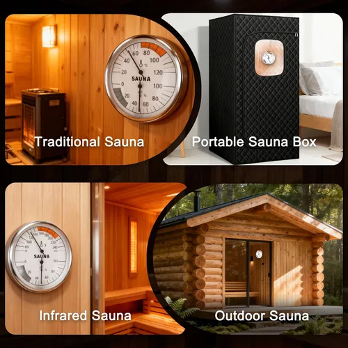 Miniatura 6 de Termómetro de sauna 2 en 1 e higrómetro, medidor preciso de temperatura y humedad para sala de sauna, saunas de vapor, accesorios de sauna