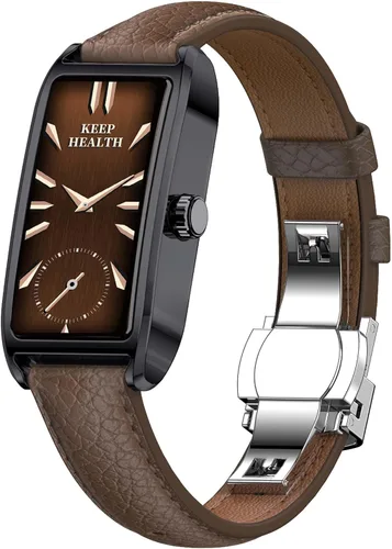 Miniatura 11 de Amoled Laies - Reloj inteligente para mujer, reloj inteligente con correa de piel, monitor de ritmo cardíaco, estrés, sueño, 12 modos deportivos