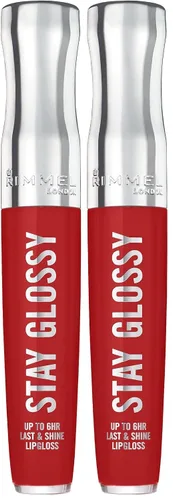 Miniatura 51 de Rimmel Stay Glossy Brillo de labios - Fórmula ligera y no pegajosa para color y brillo de labios - 130 Blushing Belgraves,.18oz Belgraves sonrojados