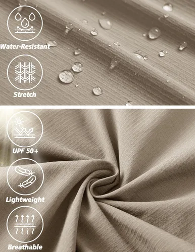 Miniatura 12 de Pantalones de senderismo para hombre, ligeros, resistentes al agua, de secado rápido, pesca, viajes, campamento, al aire libre, transpirables