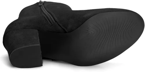 Miniatura 5 de Allegra K Botines de tacón grueso con cremallera lateral para mujer