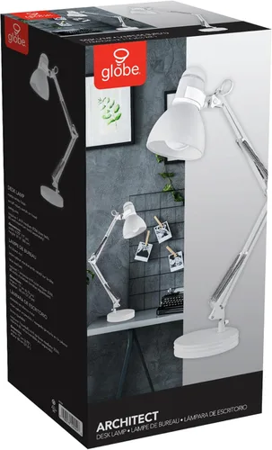 Miniatura 14 de GLOBE Electric 56060 Arden - Lámpara LED de escritorio integrada de 12", cuello de cisne ajustable, interruptor de encendido y apagado en línea