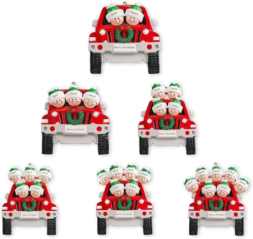 Adornos de Navidad personalizados, adornos de Navidad 2024, adornos grabados personalizados para decoración del árbol de Navidad (Familia de 2)