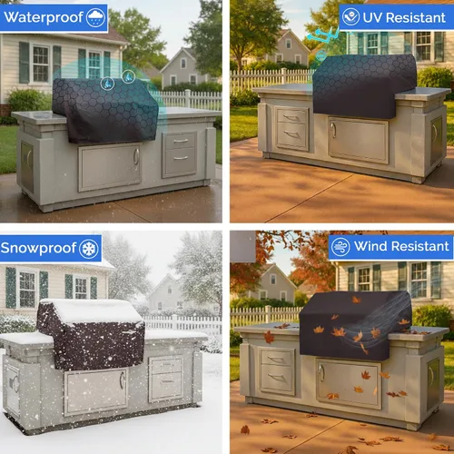 Miniatura 2 de Covers & All Cubierta de parrilla integrada para parrilla al aire libre – Resistente 18 oz impermeable cubierta de parrilla de barbacoa incorporada