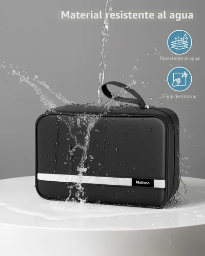 Miniatura 4 de Neceser de aseo para hombres y mujeres, bolsas de aseo grandes para viajar, bolsa de higiene compacta colgante con 4 compartimentos, bolsa de ducha