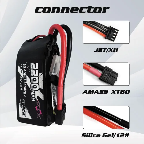 Miniatura 2 de CNHL Batería Lipo de 2200 mAh 3S 40C 11.1V Shorty Lipo Batería con enchufe XT60 para RC Avión Coche Helicóptero FPV Drone Truggy Truck Crawler