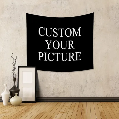 Canessioa Tapiz personalizado para cargar imágenes personalizadas, tapiz personalizado, pancarta, logotipo, diseño de texto, tapiz para colgar en la