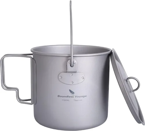 Miniatura 8 de Al aire libre 25.4 fl oz - 98.1 fl oz Titanio Pot con tapa Plegable Fianza Mango Camping Senderismo Picnic Ultraligero Botella de Agua Taza Taza