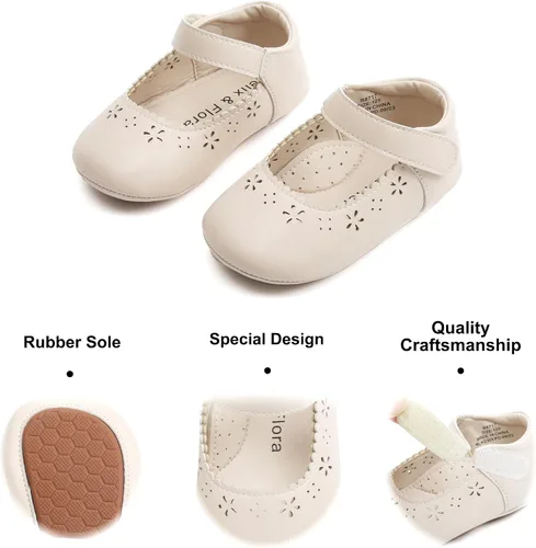 Miniatura 62 de Felix & Flora Zapatos de bebé de suela suave - Zapatos de bebé para caminar, mocasines, suela de goma, zapatos de cuna