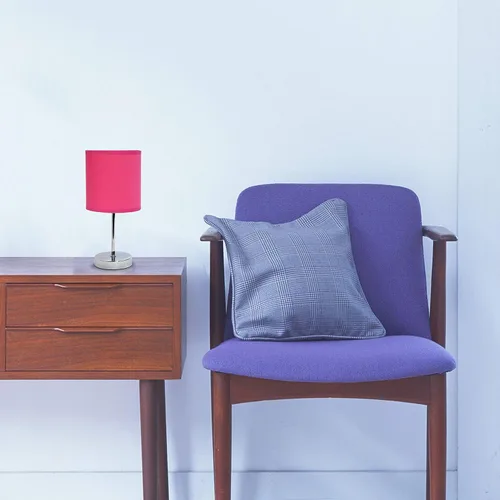 Miniatura 2 de Simple Designs LT2007-HPK-LB Lámpara de mesa básica cromada para sala de estar, mesita de noche, escritorio, encimera, rosa intenso, con bombilla