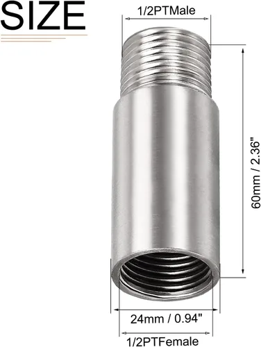 Miniatura 2 de DTGN Accesorios de tubo de extensión de cabezal de ducha de 2.36 x 0.94 pulgadas (largo x profundidad), 1 paquete, bueno para baño, extensión