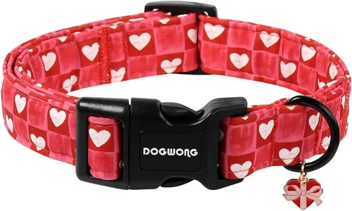 Miniatura 48 de DOGWONG Collar de Algodón Navideño para Perro, Collar de Perro Rojo de Papá Noel, Collares Duraderos para Mascotas de Fiestas Navideñas, Lindo Rojo