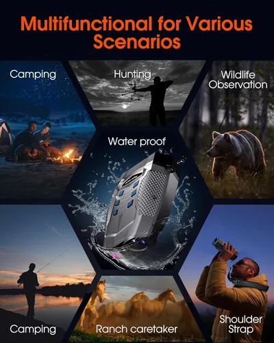 Miniatura 6 de Gafas de visión nocturna, prismáticos de visión nocturna 4K para adultos, prismáticos infrarrojos recargables de 5000 mAh con pantalla grande de 3