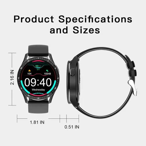 Miniatura 5 de Reloj inteligente con auriculares, 2 en 1 TWS inalámbrico BT5.0, monitor de salud deportivo de fitness, color negro