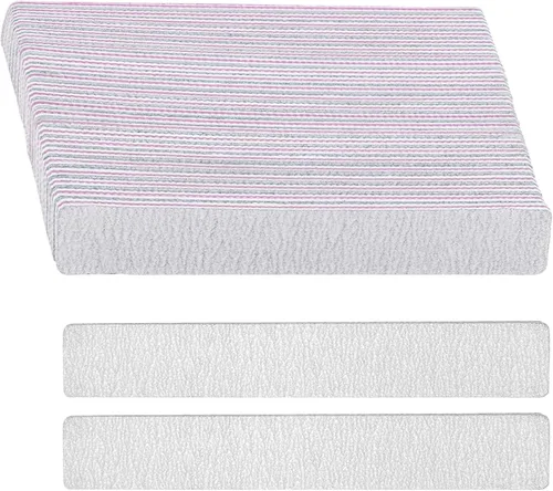Miniatura 7 de 21 limas de uñas de grano 80/80, tableros de esmeril de doble cara grises, limas de uñas profesionales para uñas naturales y acrílicas