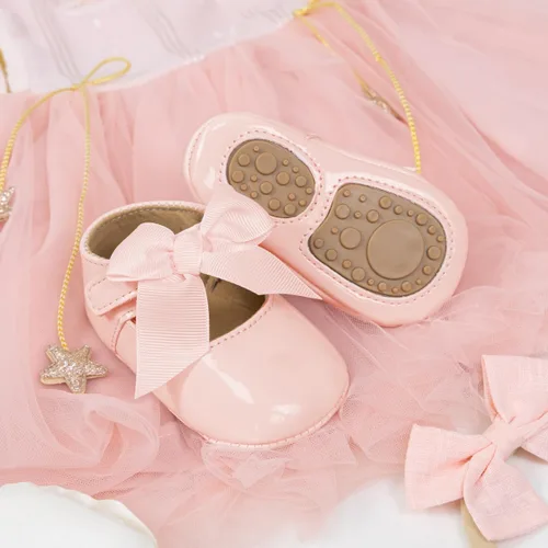 Miniatura 4 de Miamooi Zapatos de vestir de boda para bebés y niñas, zapatos de ballet con lazo de princesa Mary Jane, zapatos planos para primeros pasos, zapatos