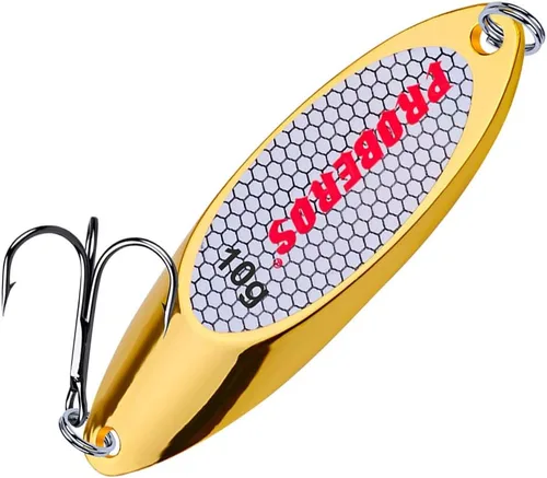 Miniatura 30 de PROBEROS Cucharas de pesca señuelos cebos para lubina, aparejos de cebo de jigging con ganchos agudos, cuchara de metal duro, señuelo de pesca