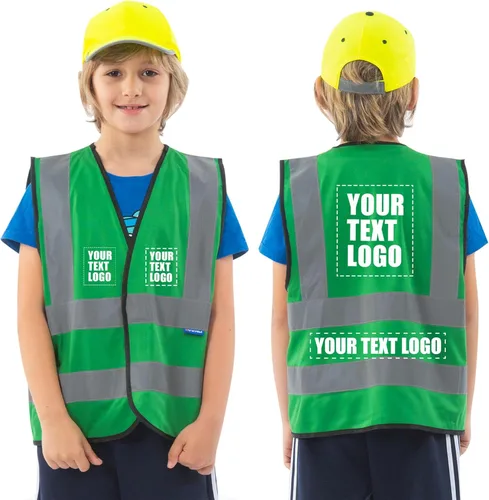Miniatura 13 de AYKRM Chaleco de alta visibilidad para niños chaleco de seguridad reflectante de alta visibilidad Verde