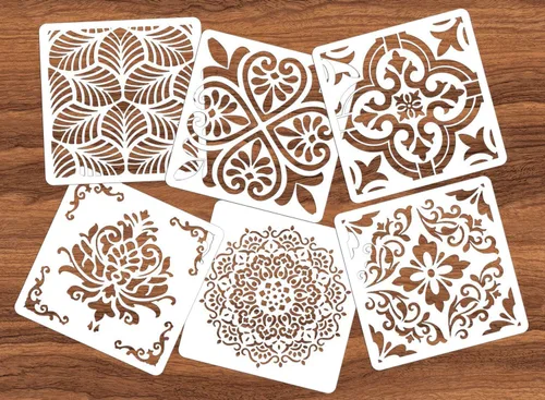 Miniatura 12 de 3 plantillas de mandala de patrón extra grandes, plantillas reutilizables de pintura de puntos de mandala, plantillas de pintura en aerosol floral