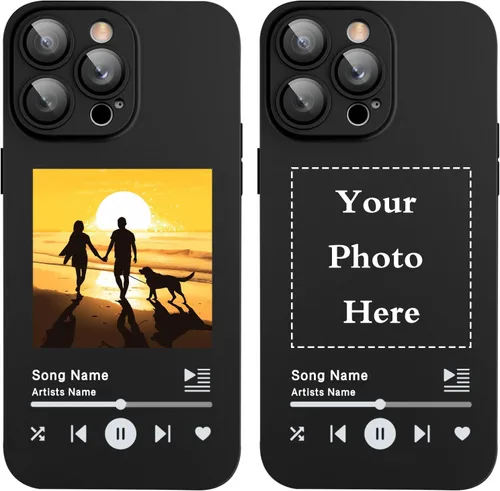 Miniatura 2 de Funda de teléfono con placa de música personalizada para iPhone 16, 15, 14, 13, 12, 11 Pro Max Mini Plus Xr, diseña tu propia funda personalizada