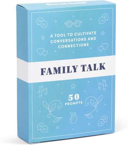 BestSelf - Baraja de conversación familiar - Juego de 50 cartas para noche de juegos familiares, divertido y atractivo juego familiar para niños y