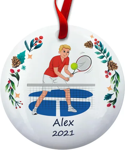 Miniatura 17 de Regalo de pickleball – Regalo de jugador de pickleball para hombres – Papá Abuelo Entrenador – Adorno de árbol de Navidad