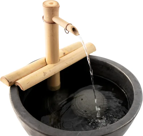 Miniatura 5 de Bamboo Accents Kit de fuente de bambú ajustable de 12 pulgadas con bomba, función de agua de bambú para cuencos, lavabos, jardines acuáticos