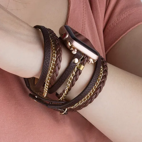Miniatura 2 de Correas de pulsera compatibles con Apple Watch Band Ultra iWatch Series 8 7 6 5 4 3 2 1 SE 1.97 pulgadas, 1.77 pulgadas, 1.73 pulgadas, 1.65 Marrón