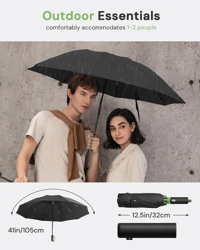 Miniatura 6 de BENEUNDER Paraguas compactos de viaje para lluvia, plegado invertido inverso, 41 pulgadas41.3 in, resistente al viento, paraguas automático