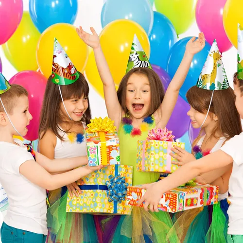 Miniatura 6 de 30 sombreros de fiesta de animales para niños, sombreros de cono de cumpleaños de safari, 6 x 7.87 pulgadas, suministros de fiesta de cumpleaños