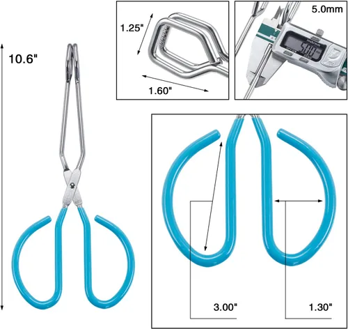 Miniatura 4 de MSY BIGSUNNY - Pinzas de tijera de acero inoxidable de 10 pulgadas, pinzas para alimentos de cocina con mango antideslizante, agarre cómodo, pinzas