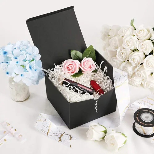 Miniatura 2 de JINMING 10 cajas de regalo 6x6x4 pulgadas, cajas de regalo mate negras a granel para el Día de la Madre, el Día del Padre, fiesta, cumpleaños, cajas