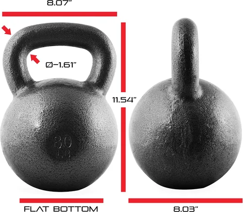 Miniatura 5 de WF Athletic Supply Hammerstone - Pesas rusas de hierro fundido pintadas, equipo de hogar y gimnasio, ideal para entrenamiento de fuerza, O. 80lb