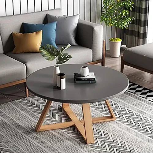 Miniatura 10 de HM&DX Mesa auxiliar de madera maciza, moderna mesa de centro redonda para sala de estar, mesa auxiliar de madera de granja, mesa auxiliar pequeña
