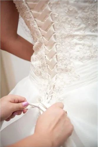 Miniatura 7 de Cinta de satén de 140 pulgadas para corsé de boda, correas con cordones en la espalda, cinta con cordones para reemplazo de cremallera trasera